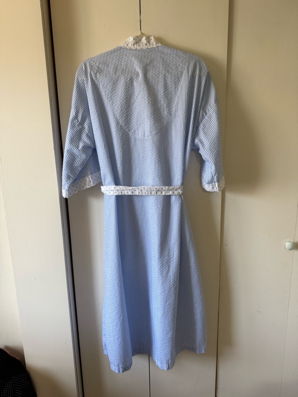 Vintage Cottagecore Robe Light Blue Floral Cotton Blend Floral Blueberries - Picture 12 of 15